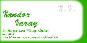 nandor varay business card